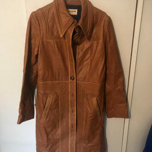Zadig & Voltaire Cognac Musha Cuir Lave Leather Jacket